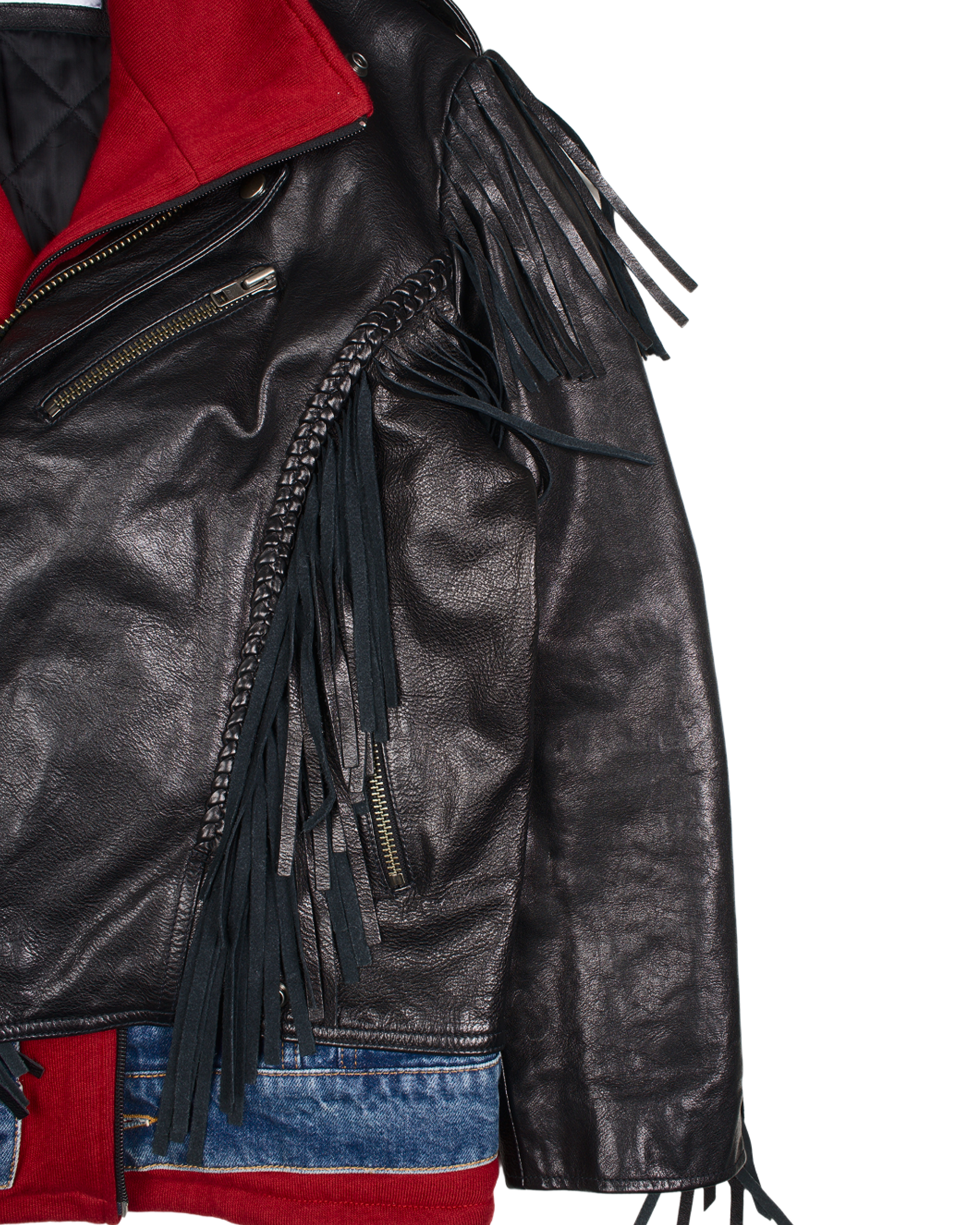 Balenciaga Triple Layer Fringe Biker Jacket - Archived