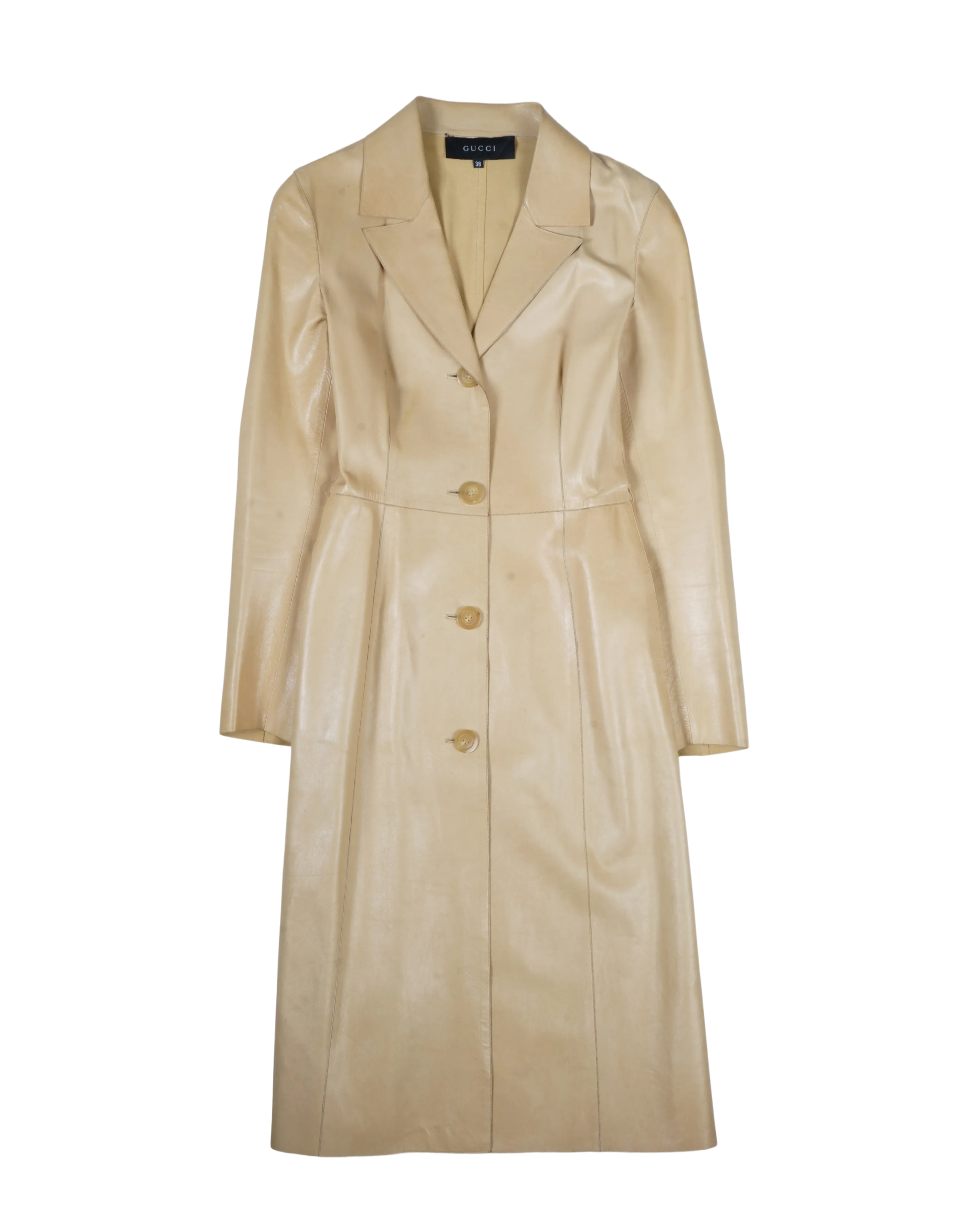 Gucci Tom Ford Jennifer Lopez Bespoke Leather Trench Coat - Archived
