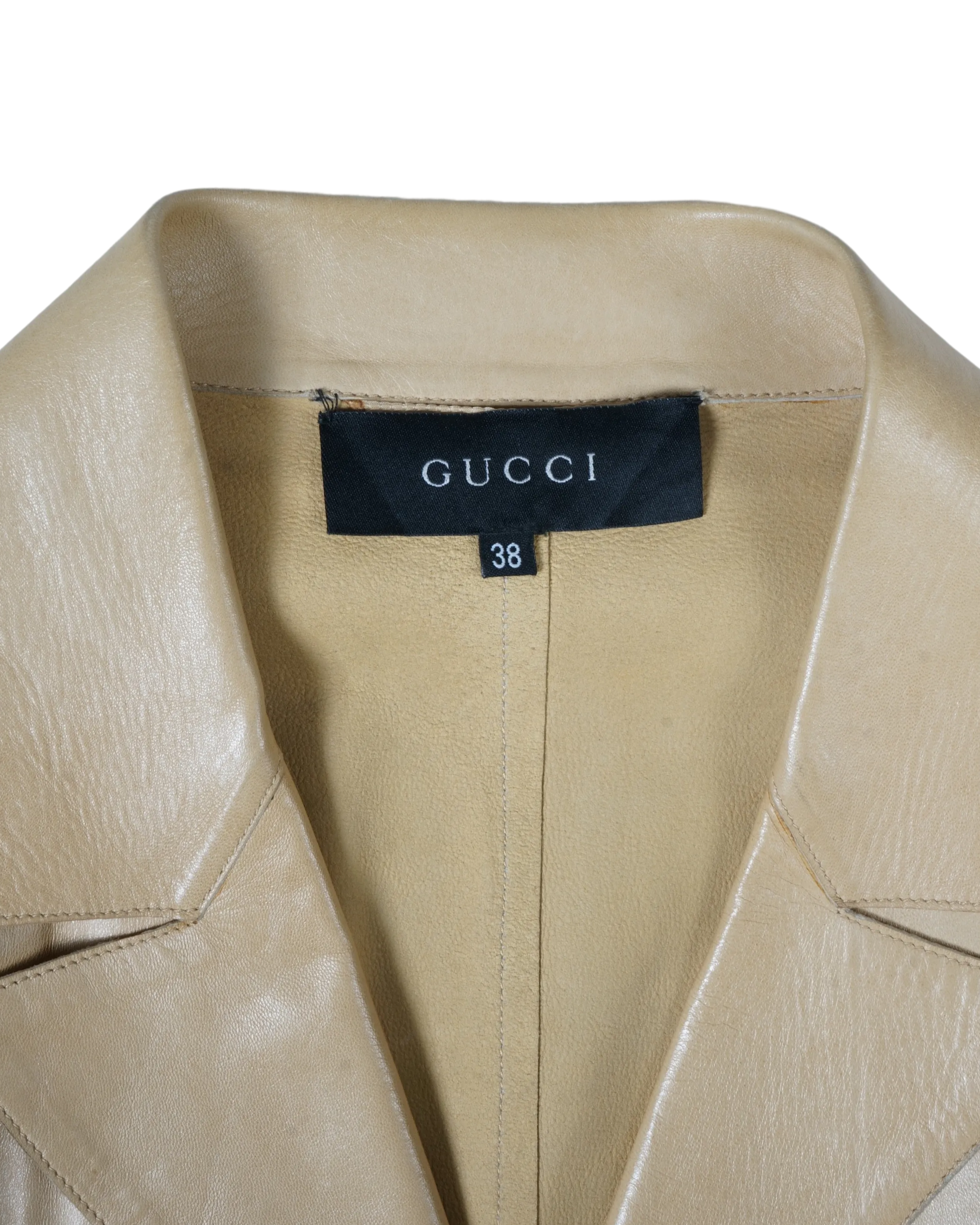 Gucci Tom Ford Jennifer Lopez Bespoke Leather Trench Coat - Archived