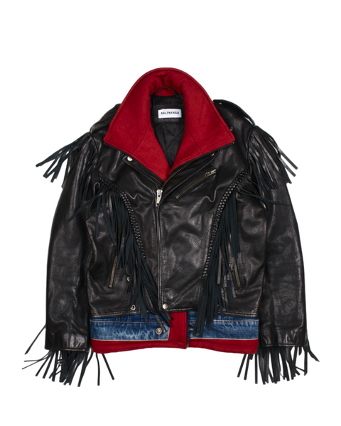 Balenciaga Triple Layer Fringe Biker Jacket - Archived