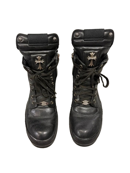 Rick Owens Chrome Hearts Black Leather Geobasket - Archived