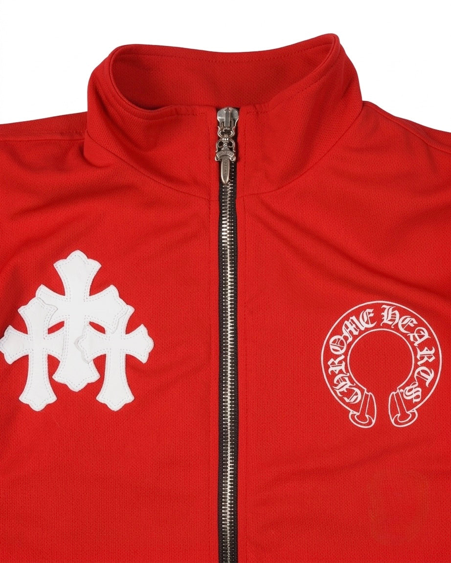 Chrome Hearts Red Triple Cross Track Jacket - Archived